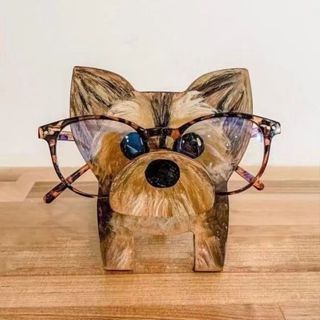 創意松木動物眼鏡支架 收納擺件 辦公室展示架 客廳案頭工藝品 眼鏡架 簡約 木質
