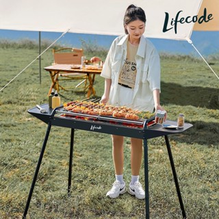 【LIFECODE】黑武士大型烤肉架-304不鏽鋼烤網+不沾烤盤-附收納袋 12410290