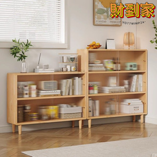 【免運可開票】格子櫃 收納櫃 置物櫃 書櫃 展示櫃 簡易靠牆原木格子收納櫃 實木兒童客廳書架 置物架 落地家用書櫃