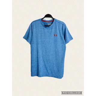 Under Armour 刺繡LOGO 水藍色男款吸濕排汗短袖運動上衣 0024【衫之小朱】