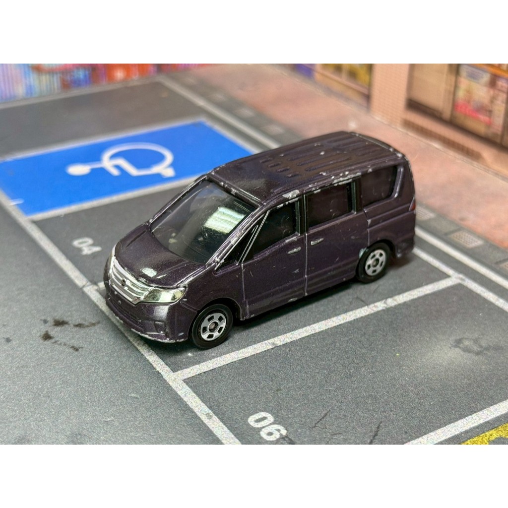 TOMICA-A15-無盒戰損-舊款-Nissan Serena 休旅車 紫