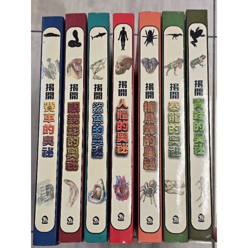 絕版書 立體透視書 揭開 賽車、眼鏡蛇、鯊魚、人體、捕鳥蛛、暴龍、青蛙 的奧秘