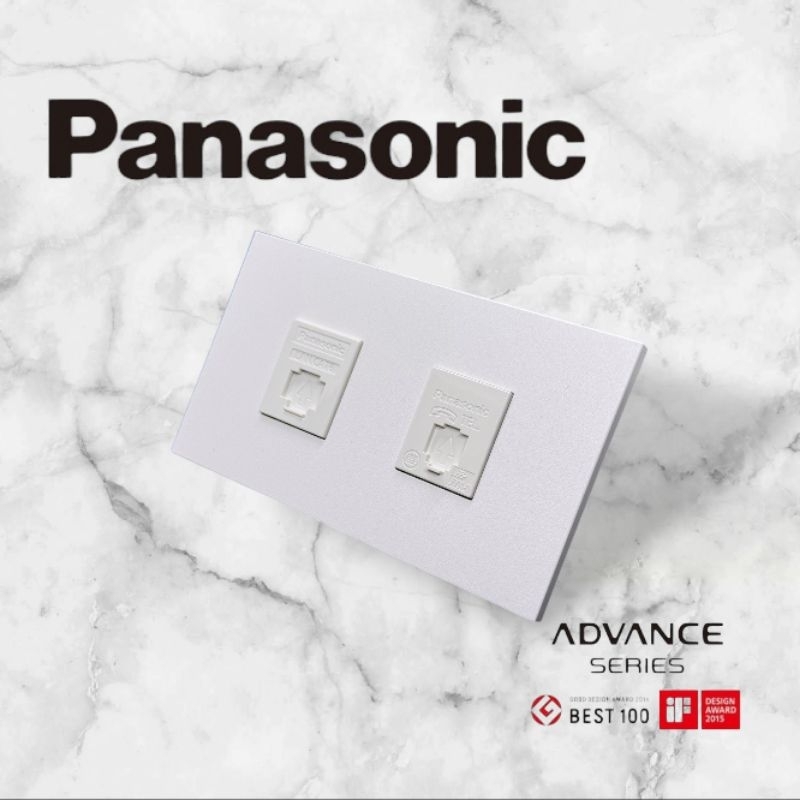 日製！Panasonic Advance & So-style 雙孔面板 6.8mm 薄 cat6 網路插座 電話 電視