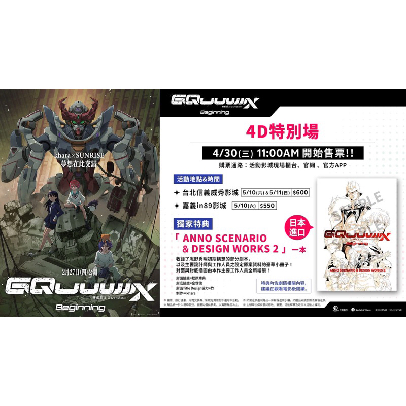 機動戰士《Gundam GQuuuuuuX》電影院每週特典活動
