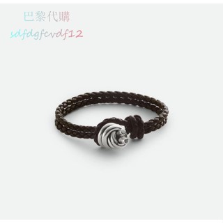 巴黎代購 25新款 BOTTEGA VENETA BV 純銀 結飾 編織 皮革 手環 手鍊 815938
