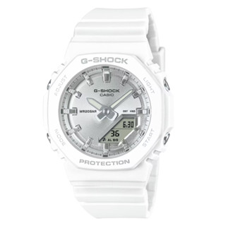 【CASIO 卡西歐】G-SHOCK 白色假期 耀眼銀白 八角形錶殼 GMA-P2100VA-7A 40.2mm