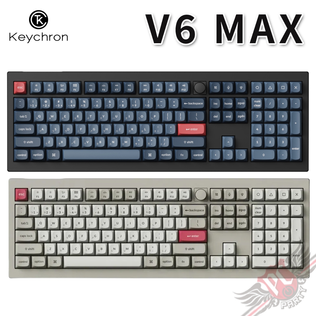 Keychron V6 Max 無線 三模機械鍵盤 Mac/Win 熱插拔 2.4G/藍牙/有線 PC PARTY