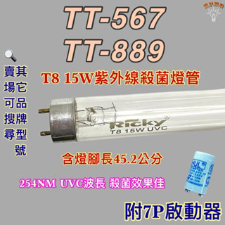 💫新朕照明💫 現貨 名象烘碗機 T8 15W 殺菌燈管 TT-567 TT-889紫外線殺菌燈管 UVC波長 254NM