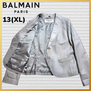 女款尺寸13 BALMAIN PARIS 小羊皮西裝夾克 皮衣外套