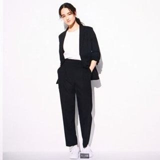 [全新] UNIQLO 黑感動打折長褲 Miracle Air 西裝褲 女裝 M號 輕量透氣 日本帶回 469310