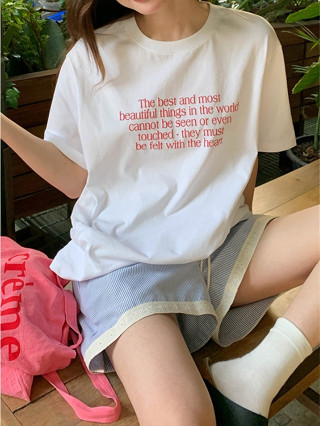 【OHSHI｜臺灣24h出貨】美式字母印花T恤 oversize 短袖上衣 寬鬆休閒短t 美式穿搭 女生衣服 5152