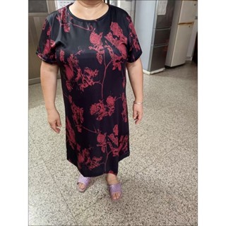 100%桑蠶絲 冰絲上衣 涼感衣 香雲紗 連身裙 婆婆裝 媽媽洋裝 連衣裙 短袖洋裝 蠶絲上衣 春夏洋裝 老人衣服
