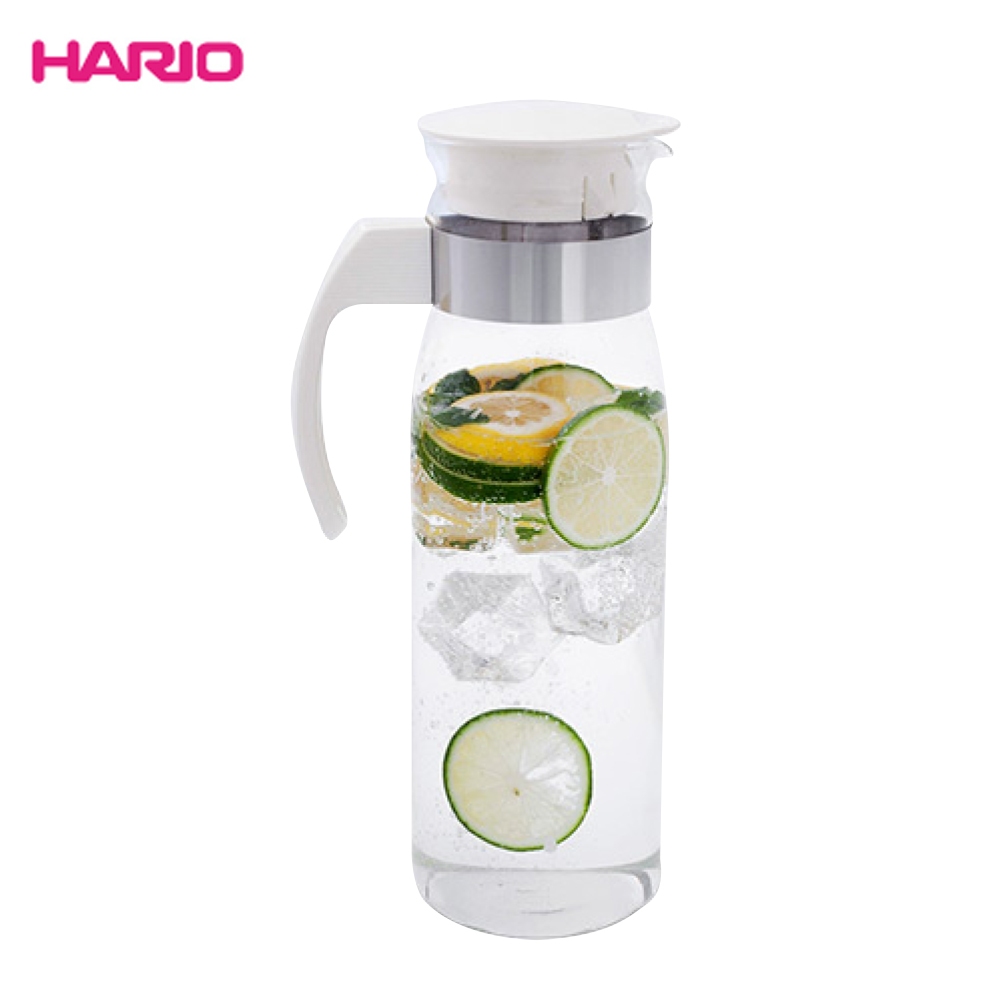 日本HARIO 泡茶用玻璃冷水壺(白)1400ml