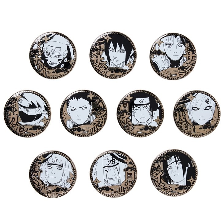 【現貨】火影忍者 雕金徽章 漩渦鳴人 宇智波佐助 春野櫻 旗木卡卡西 宇智波鼬 我愛羅 波風湊 日本 集英社 JUMP