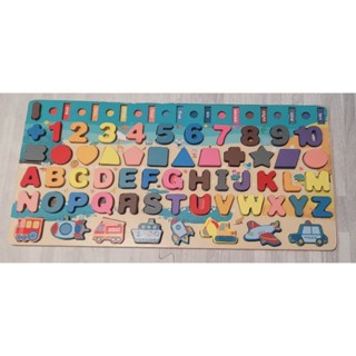 二手 配對 形狀 字母 數字 木製玩具 兒童玩具