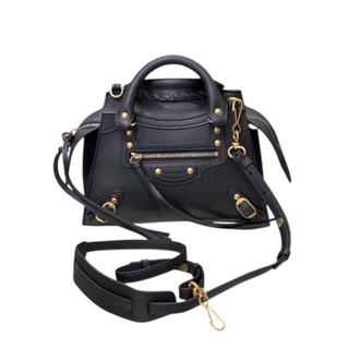 Balenciaga 638524 小牛皮 Neo City 機車包 XS 金釦黑色