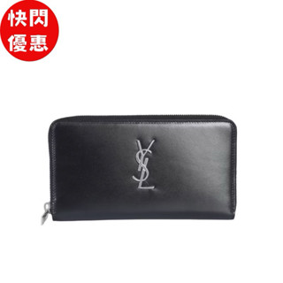 saint laurent 529899 經典 cassandre ysl滑面小牛皮 拉鍊特大款長夾 -