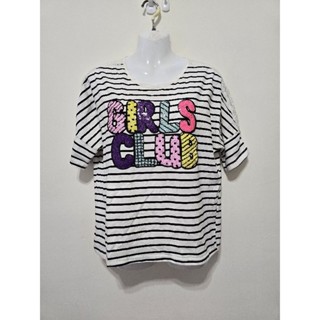 編號P24 飛鼠袖 飛鼠袖亮片造型短T T恤 短T T-shirt 短袖 印花T 棉T 適S-L碼 二手 已洗