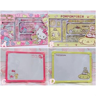 ♥小花花日本精品♥現貨 Hello Kitty 布丁狗 文具組禮盒 文具8件組 白板 隨身小白板 畫板~8