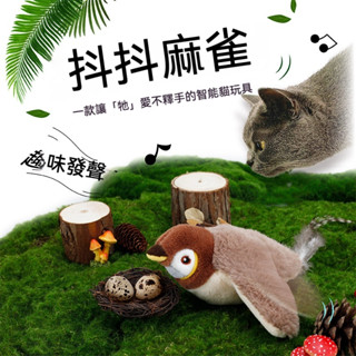 臺灣現貨🔥自動逗貓玩具 抖抖鳥 抖抖麻雀 電動毛絨玩具 貓玩具 感應式觸動 USB內建充電玩具 電動玩具 抖抖麻雀布袋