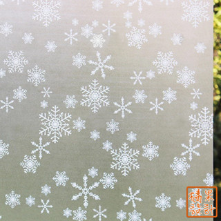 【橘果設計】雪花 靜電玻璃貼 90X200CM 防曬抗熱 無膠設計 磨砂玻璃貼 可重覆使用 桌布