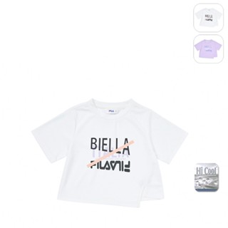 【FILA】KIDS 女童款 吸濕排汗 短袖圓領上衣-白色 5TEY-4708-WT