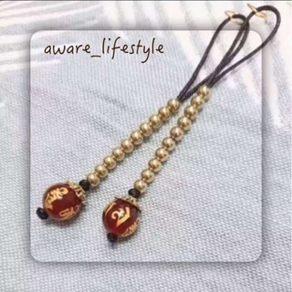覺品【六字真言瑪瑙轉運黃銅佛珠計數器一對】