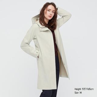 ‼️原價2990 🇯🇵Uniqlo｜ BLOCKTECH 防風雨連帽大衣外套 白色 無接縫耐久防潑水機能 防風風衣 透氣
