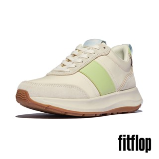 【FitFlop】女 F-MODE FLOW 布料/麂皮/皮革厚底休閒鞋-12-15582-檸檬綠