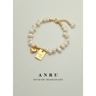 ｜ANRU 幸運｜純銀珍珠手鍊｜S925 18K金色 天然珍珠 手鍊 手環 Pearl Bracelet
