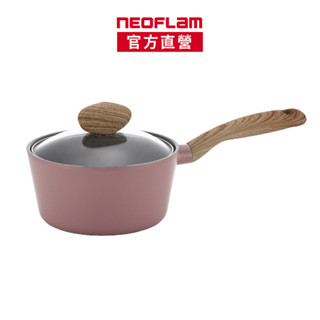 NEOFLAM 韓國製Retro抗菌系列18cm單柄湯鍋IH-丹麥粉(含玻璃蓋)-臺灣原廠公司貨