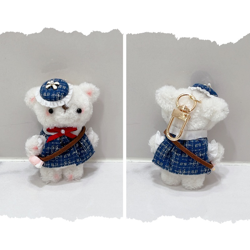 🫧｛現貨成品｝扭扭棒毛絨娃娃-藍裙氣質白熊🐻‍❄️快速出貨🌟