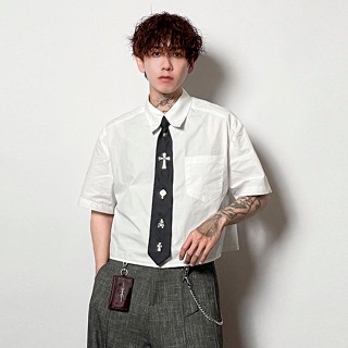 Boxy fit 短版方塊短袖襯衫