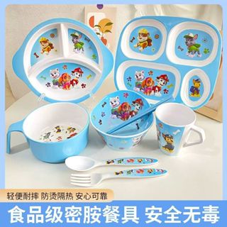 💎【臺灣出貨】 兒童餐具 食品級寶寶餐具套裝汪汪隊分格餐盤家用嬰兒輔食把手碗幼兒園盤子