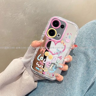 愛心笑臉 鏡面 OPPO Reno 13 Pro手機保護殼 卡通 reno13 pro 手機殼 reno13pro保護殼
