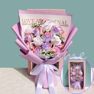 【新品上市臺灣現貨】香皂花 玫瑰花 畢業花束 畢業禮物 仿真花 教師節禮物 香皂花束禮盒 玫瑰花 情人節禮物
