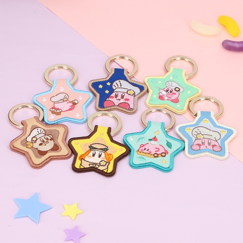 【現貨】星之卡比 卡比 瓦豆魯迪 刺繡鑰匙圈 雙面刺繡吊飾 卡比鑰匙圈 刺繡吊飾 卡比吊飾 包包吊飾 造型吊飾