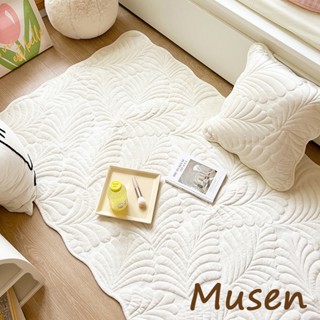 Musen【臺灣現貨】ins乳酪奶油色臥室毛絨地墊床邊毯家用防滑地板毯子地毯野餐墊臥室地毯地墊