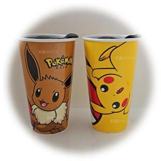 ( 正版 ) 二手 寶可夢 皮卡丘 伊布 隨行杯 雙層 陶瓷杯 杯子 茶杯 水杯 泡茶杯 禮物 耐熱杯 神奇寶貝 全家