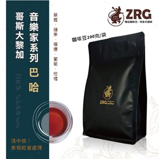 【ZRG咖啡】哥斯大黎加｜音樂家系列｜巴哈｜葡萄乾蜜處理｜淺中焙 莊園精品咖啡豆 (200g/包