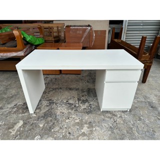 香榭二手傢俱*IKEA MALM白色 140cm書桌-辦公桌-寫字桌-電腦桌-兒童書桌-抽屜桌-美甲桌-會客桌-工作桌