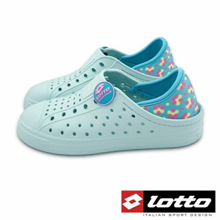 【MEI LAN】義大利 LOTTO (童) Sicily 輕量 防水 洞洞鞋 柔軟 Q彈 9705 粉綠 另有多色可選