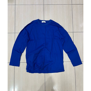 二手 日系寬鬆長袖上衣 藍色 Free Size