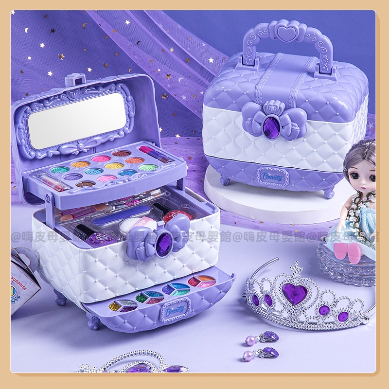 台灣現貨🧸【送盲盒】兒童化妝箱 兒童化妝品 化妝玩具  無毒化妝品 兒童化妝套裝 兒童化妝組 兒童彩妝化妝玩具 公主化妝