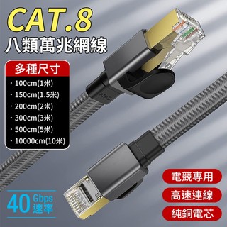 CAT.8 超高速網路線1米~10米 電競網線 40Gbps RJ45 智慧電視線 遊戲機線 純銅鍍金 相容CAT8 5