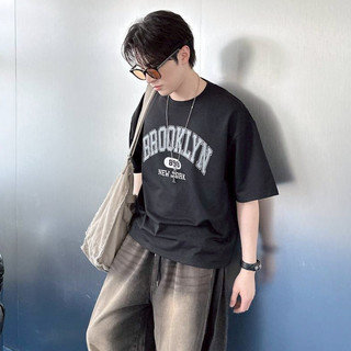 🔥隔日配｜KT BOXY 寬短版短T BROOKLYN 寬鬆落肩 情侶款 短袖 印花 韓國 細絨布 T恤 80917
