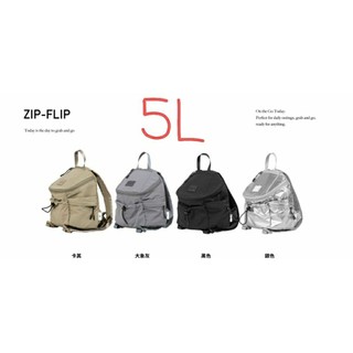 👉專櫃品牌🔥RITE👈Today is the day－K07 Zip-Flip｜悠遊包－5L 小後背包 黑 銀 大象灰