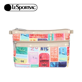 Lesportsac Cosmetic Clutch 雙層拉鍊化妝包 / 旅人的印記 開學季禮物