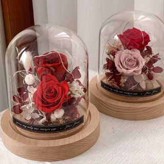 Floraflower 迷你款USB永生花夜燈-秋意暖棕〖精美禮物〗玫瑰花 生日 情人節 紀念日 畢業 母親節 實用
