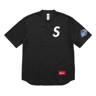 (二手)SUPREME S Logo Baseball Henley BLACK M號